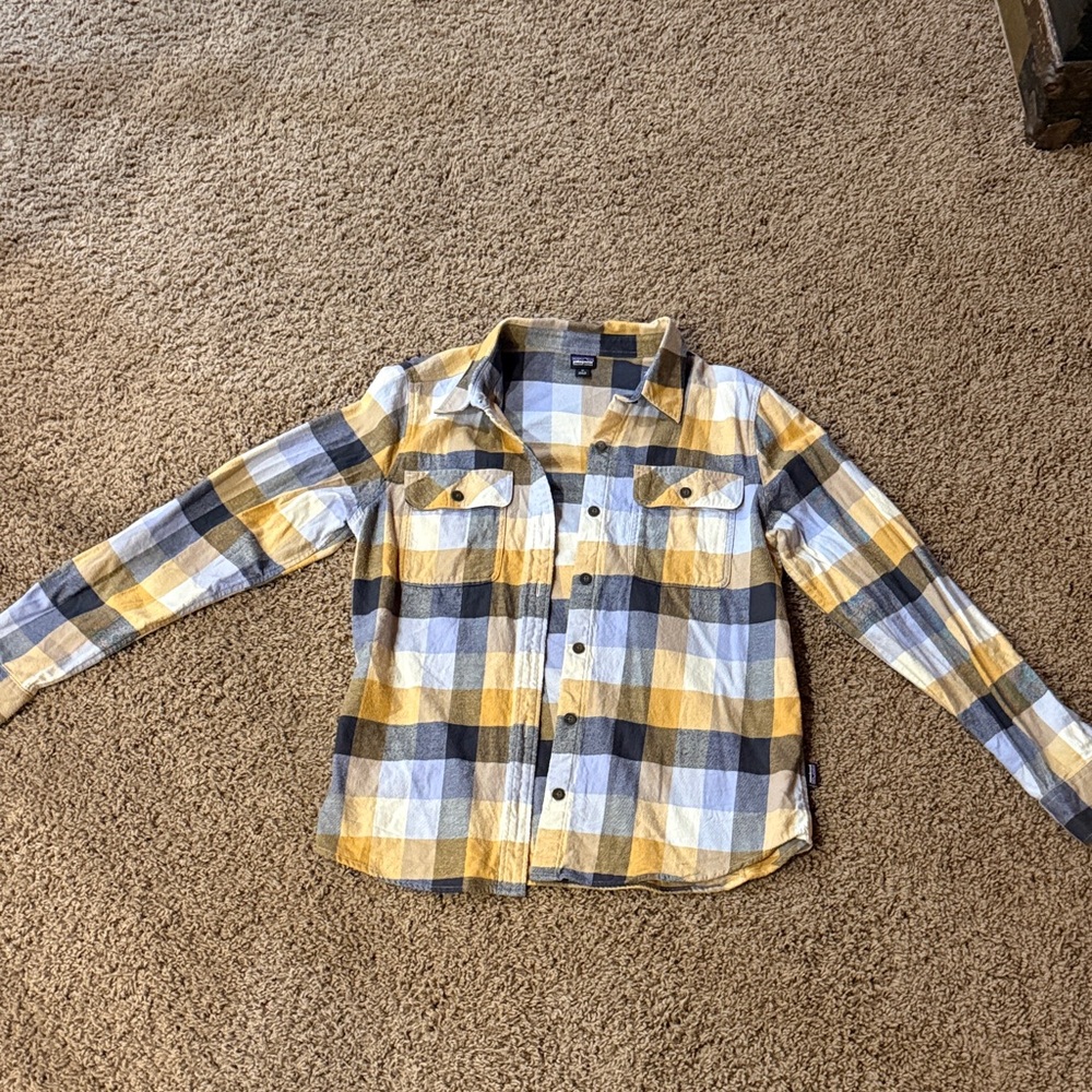 Patagonia Yellow and Blue Checkered Shirt